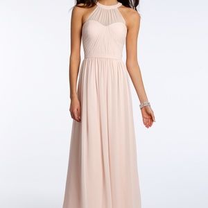 Soft Pink, Floor Length Halter Dress